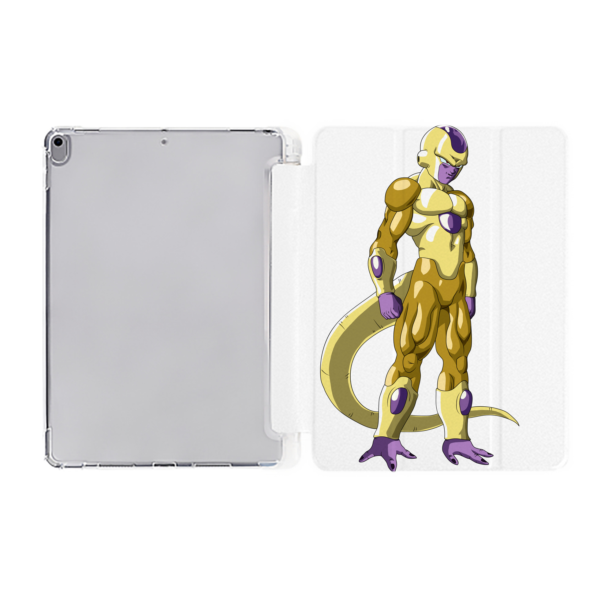 （画像用） ドラゴンボール フリーザ DRAGON BALL Frieza IPad ケース ペン収納付き 三つ折りスタンド PUレザー×シリコン 対応機種9.5/10.5/10.9インチ